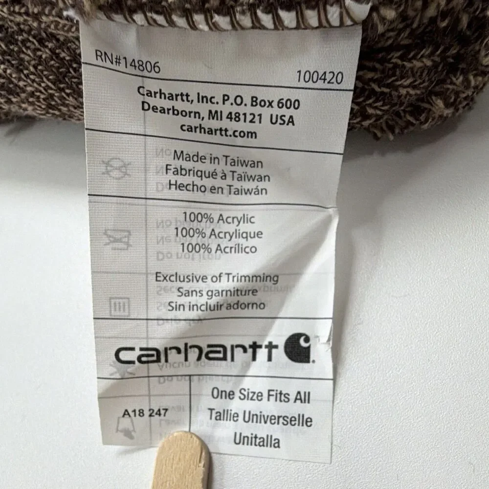 Carhartt Brown Knit Beanie Hat Solid Pattern Men's One Size Fits All